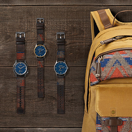 A promotional image showcasing a collaboration, possibly featuring Pendleton branding or products.