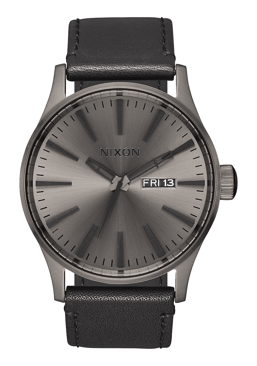 Orologio NIXON Sentry Chrono 42mm In Pelle - Colore Lt Gunmetal / Basalto / Siena, Movimento Miyota, 100m Water Resistant