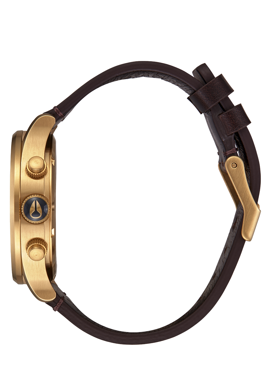 Sentry Chrono Leather - Gold / Indigo / Brown View 3