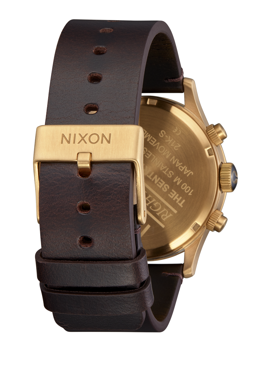 Sentry Chrono Leather - Gold / Indigo / Brown View 4