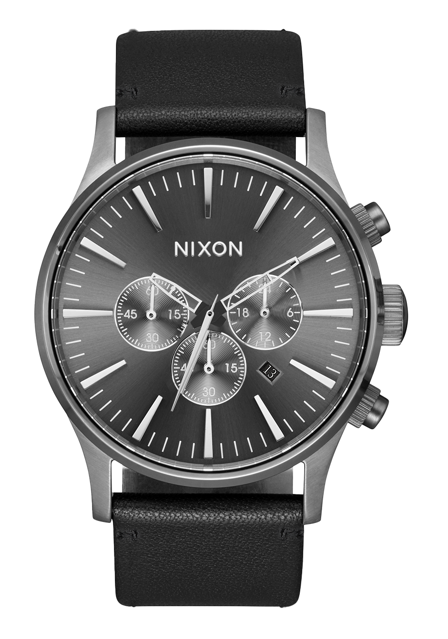 Sentry Chrono Leather - All Gunmetal / Black View 1