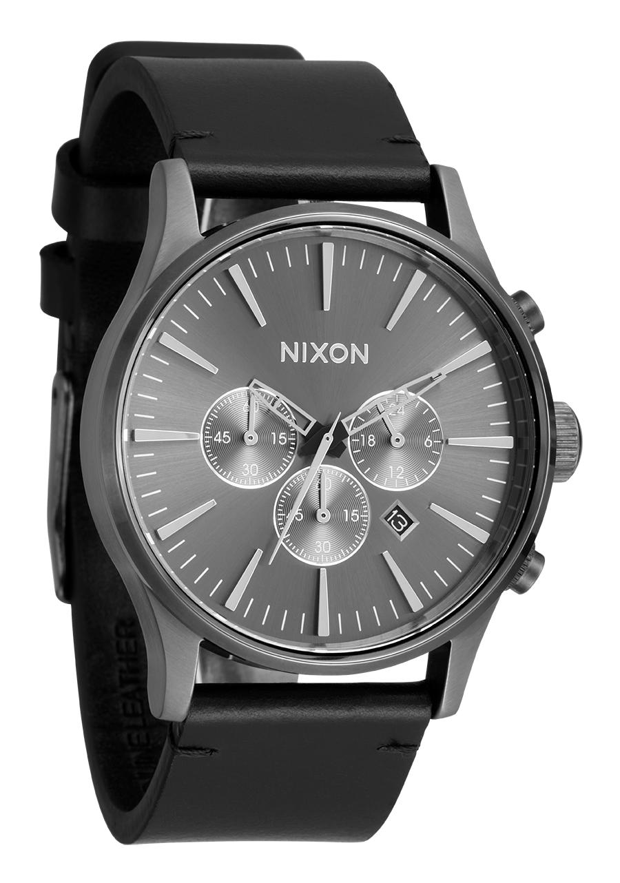 Sentry Chrono Leather - All Gunmetal / Black View 2