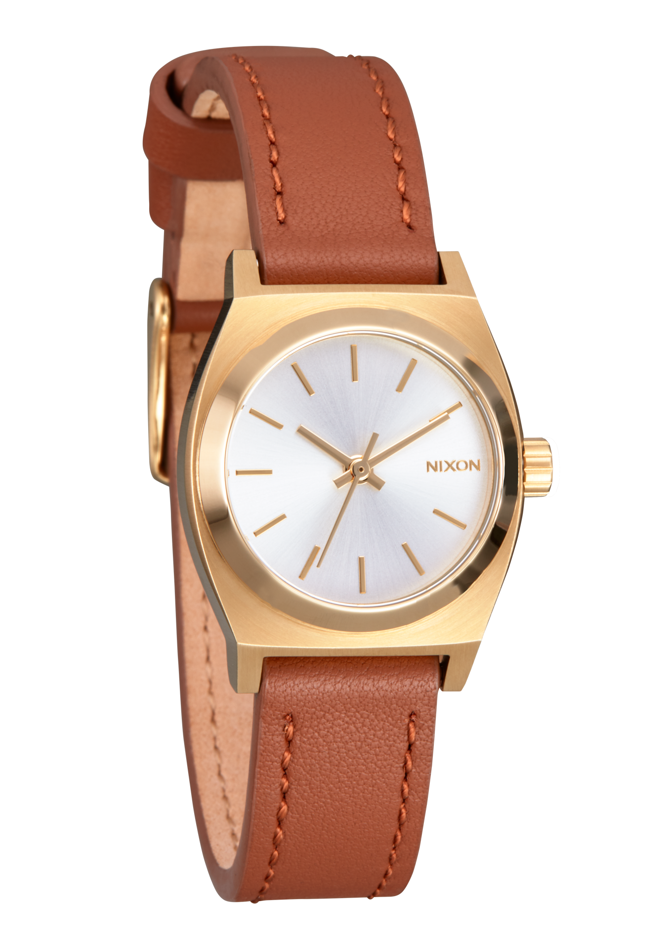 Small Time Teller Leather - Light Gold / White Sunray View 2