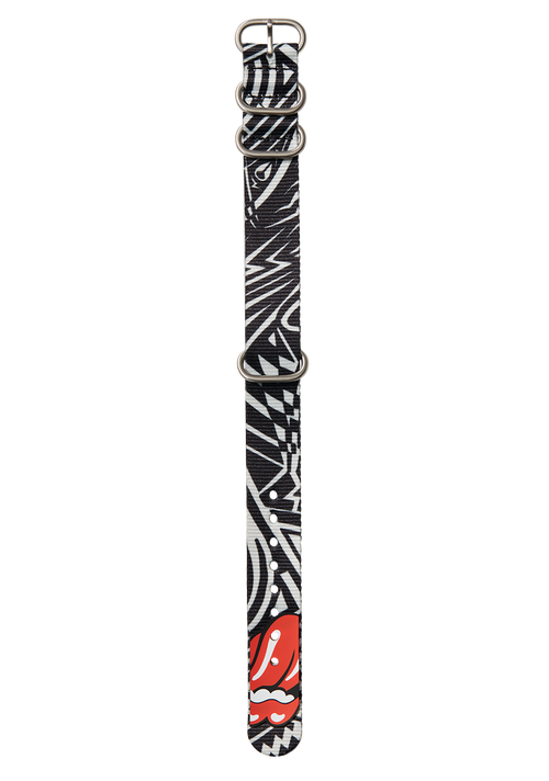 Rolling Stones 20mm Recycled One Piece Band - Nero / grigio