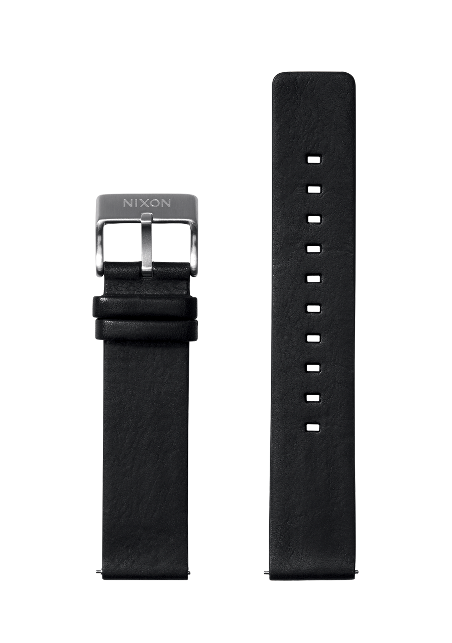20mm Veg Tanned Leather Band - Nero View 1