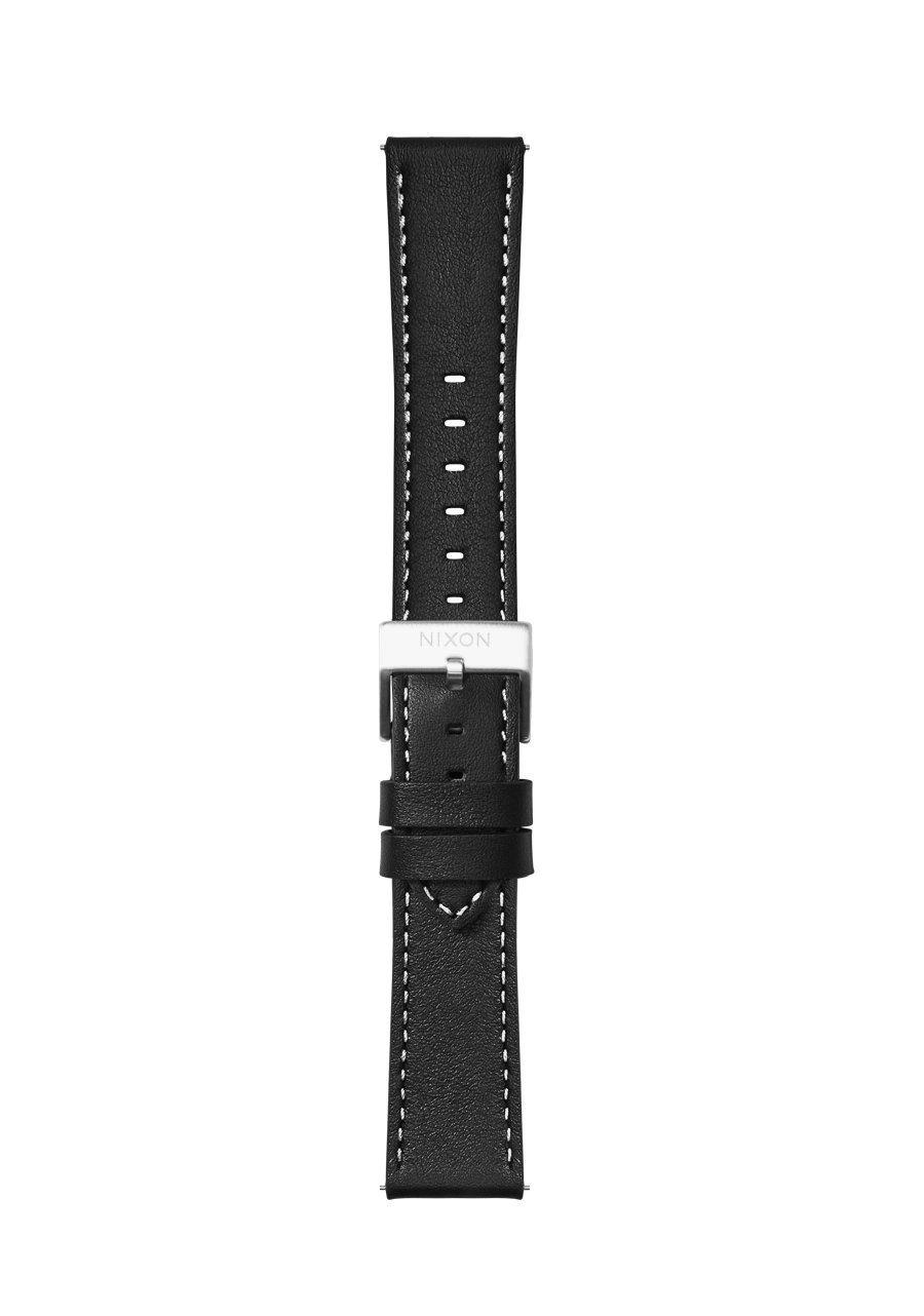 23mm Stitched Leather Band - Nero View 2