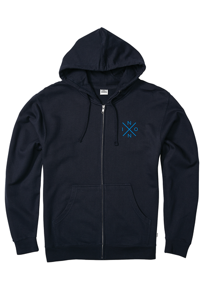 Felpa con Cappuccio e Cerniera Spot - Blu navy / blu