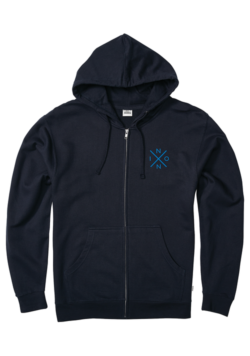 Felpa con Cappuccio e Cerniera Spot - Blu navy / blu