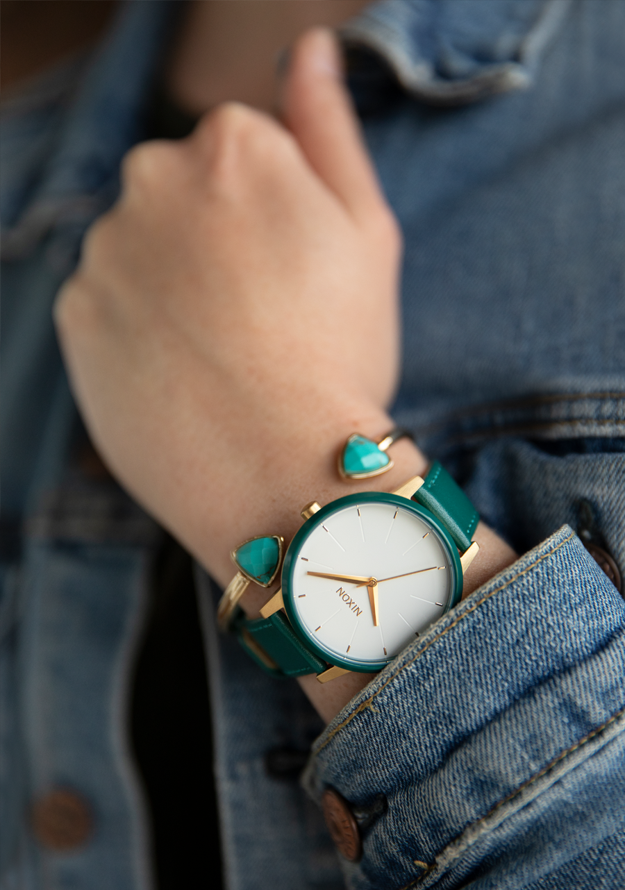 Kensington Leather - Oro / Bianco / Verde acqua