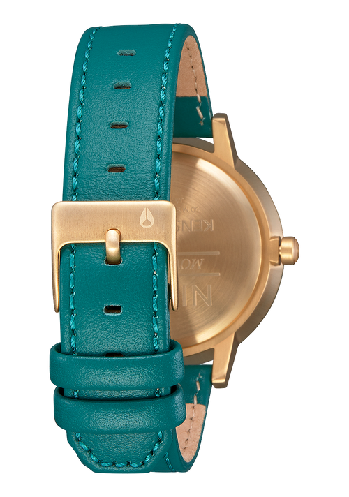 Kensington Leather - Gold / White / Teal