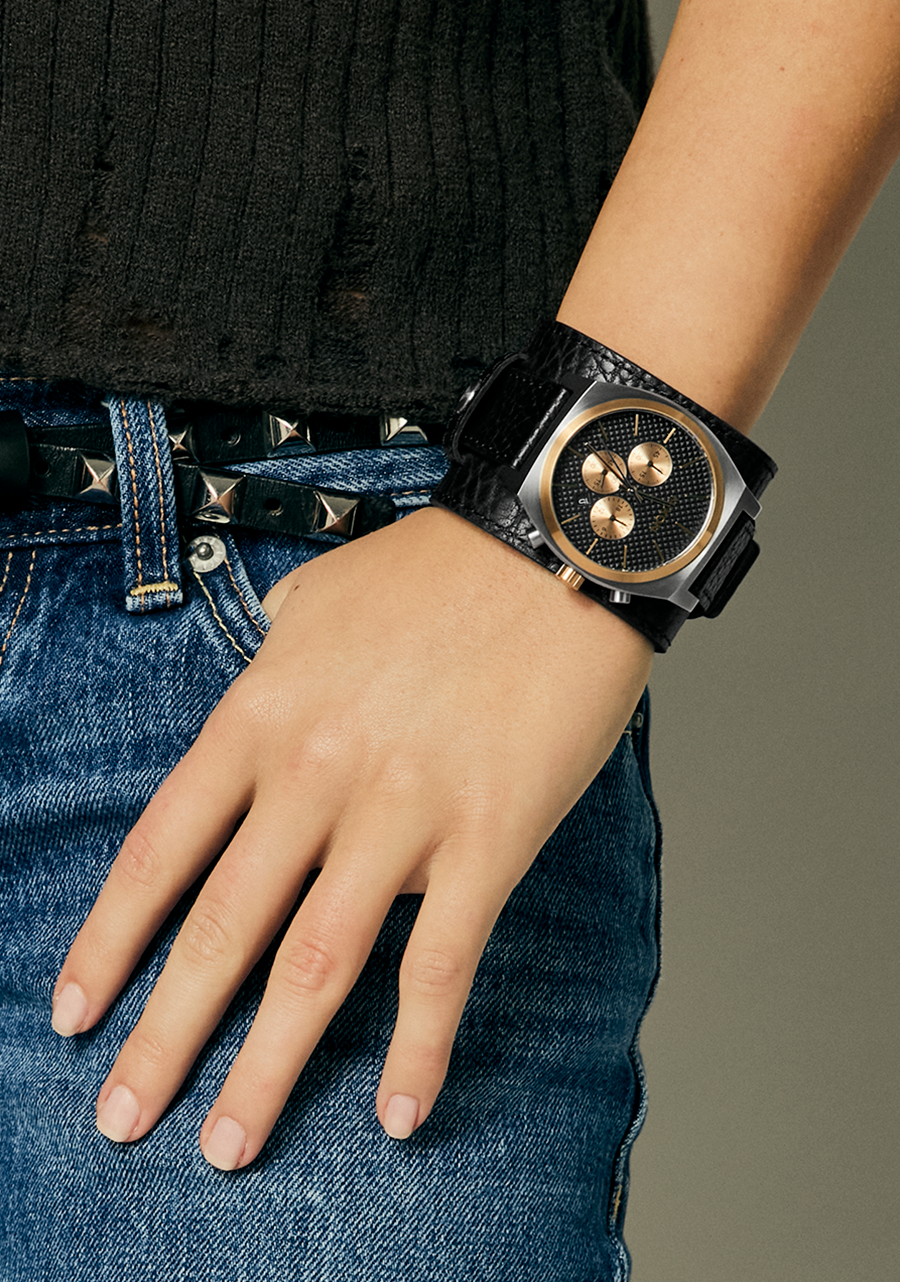 Time Teller Chrono Pelle - Argento / Oro rosa / Nero View 10