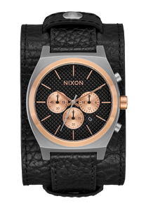 Time Teller Chrono Pelle - Argento / Oro rosa / Nero View 1