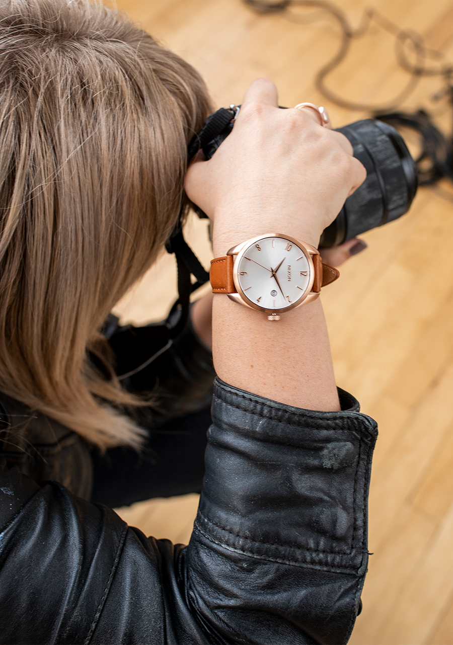 Thalia Leather - Oro rosa / Bianco