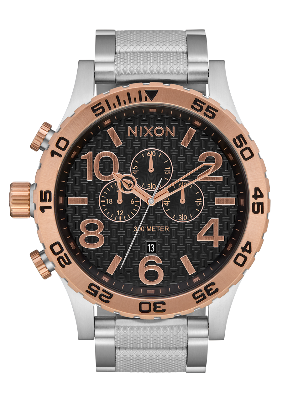 NIXON A9772344: Orologio Uomo Al Quarzo Con Cassa Nera E Cinturino In Acciaio Marrone