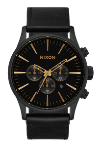 Sentry Chrono Leather - Nero opaco / oro / nero View 1