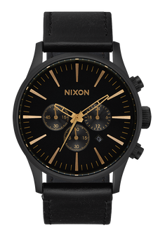 Sentry Chrono Leather - Nero opaco / oro / nero