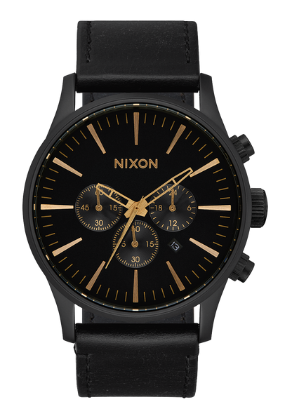 Sentry Chrono Leather - Nero opaco / oro / nero View 1