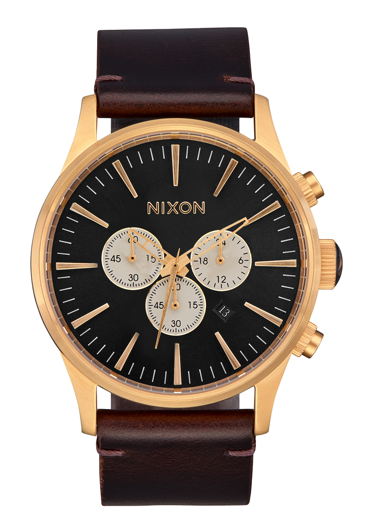 Sentry Chrono Leather - Oro / Indaco / Marrone