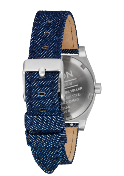 Medium Time Teller Denim - Silver / Indigo / Denim View 4