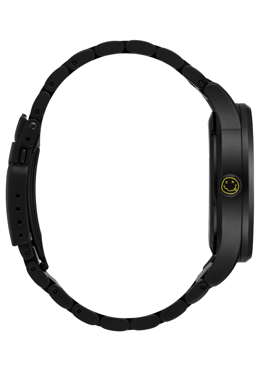 
Nixon Nirvana Sentry Wobble Watch - Analog - Matte Super Black/Black-Yellow - View 3