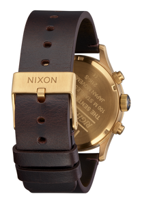 Sentry Chrono Leather - Gold / Indigo / Brown View 3