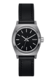 Small Time Teller Leather - Argento / nero