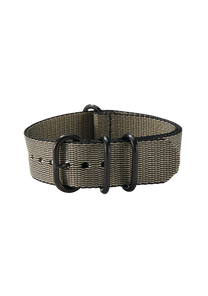 20mm Nylon #TIDE One Piece Band - Kaki / nero View 2