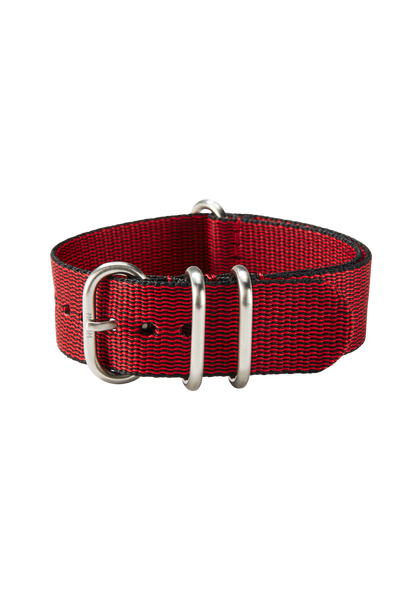 20mm Nylon #TIDE One Piece Band - Rosso / nero View 2