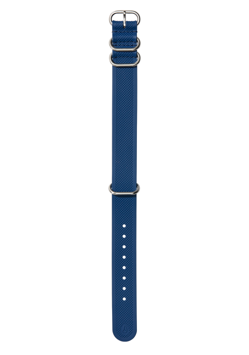 20mm FKM Rubber One Piece Band - Blu navy / blu