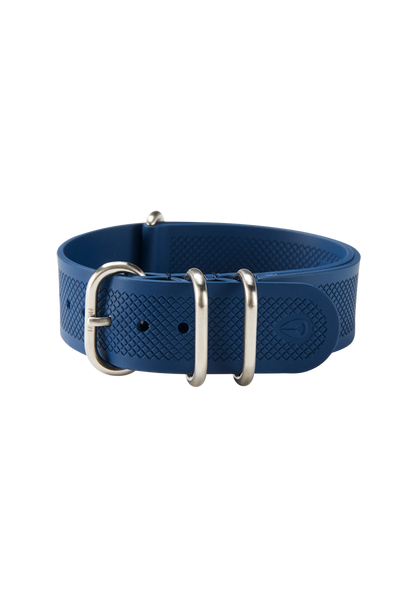 20mm FKM Rubber One Piece Band - Blu navy / blu View 2