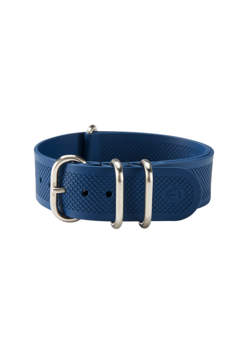 20mm FKM Rubber One Piece Band - Blu navy / blu