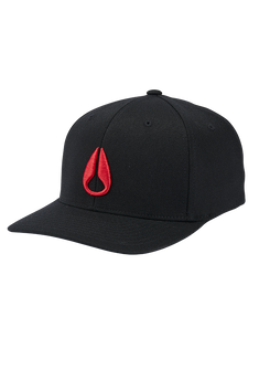 Deep Down Flexfit Athletic Fit Hat - Nero / rosso