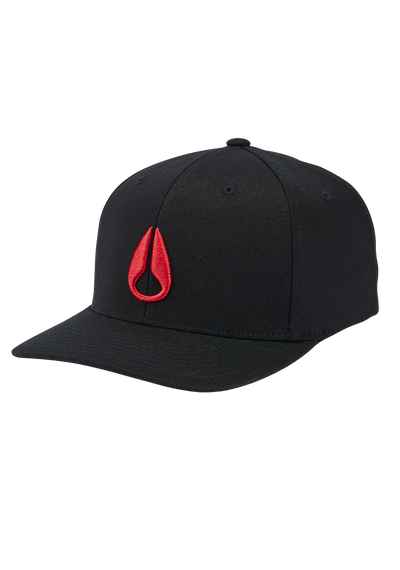Deep Down Flexfit Athletic Fit Hat - Nero / rosso