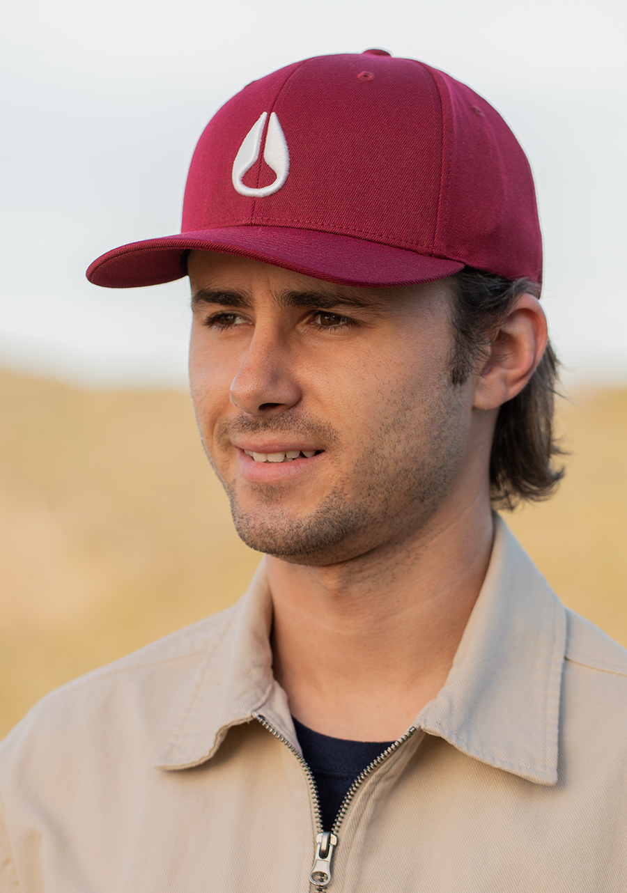 Cappello Deep Down Flexfit Athletic Fit - Bordeaux / Bianco