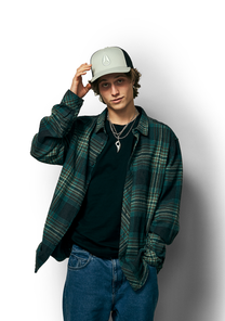 Cappellino Trucker con Icona - Verde Muschio / Nero View 4