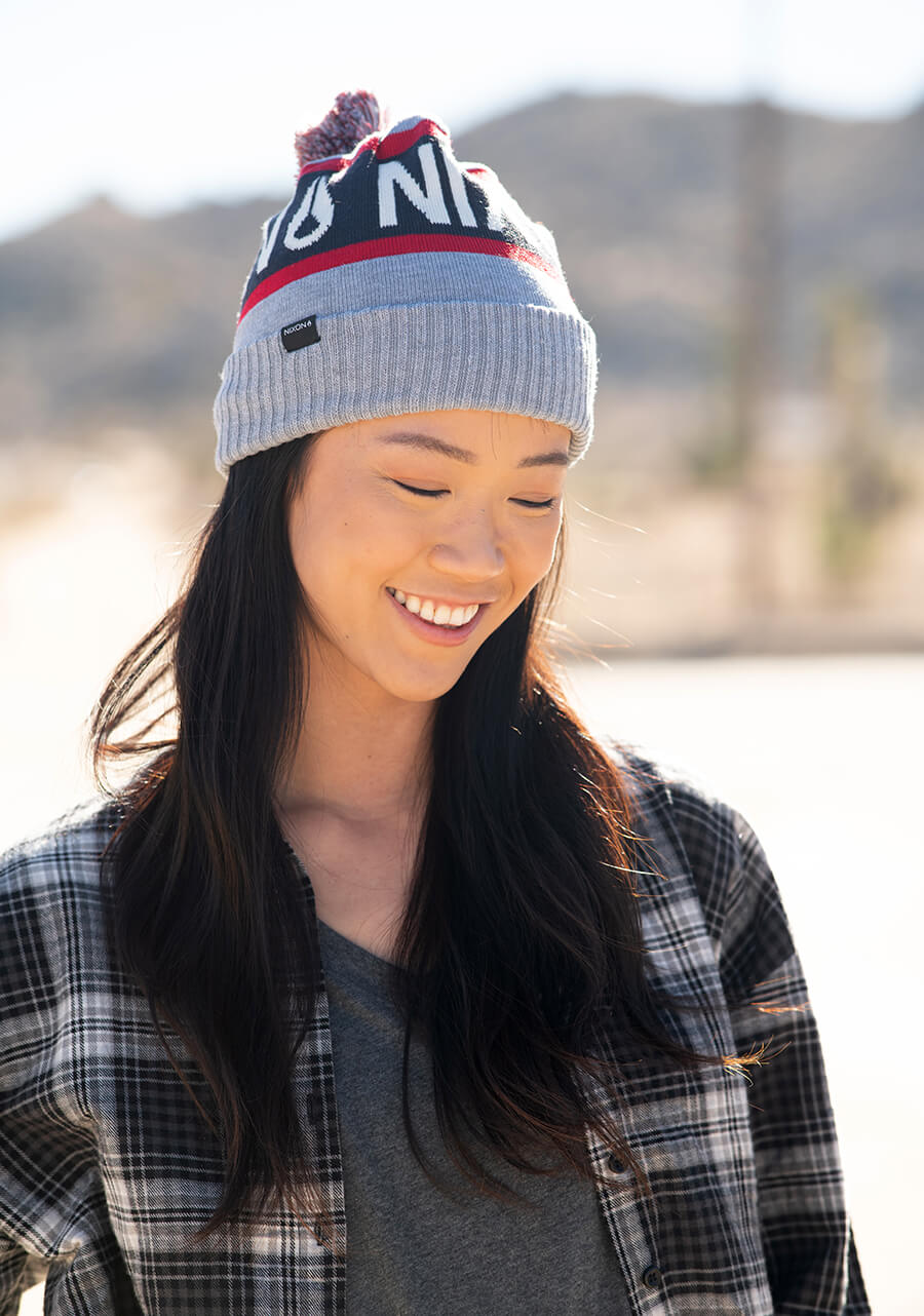 Teamster Beanie - Grigio Mélange / Rosso