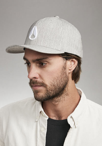 Cappello snapback Deep Down - Grigio mélange / bianco View 5