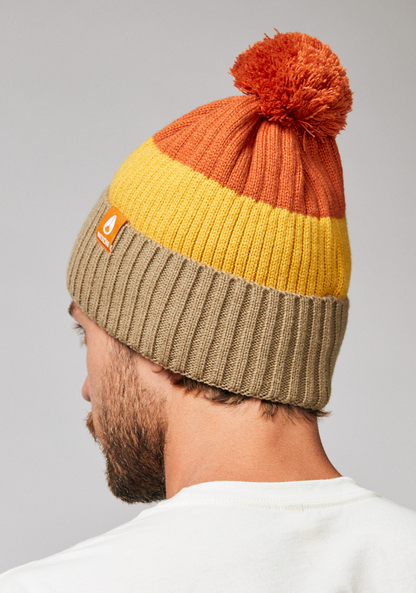 Schrader Pom Beanie - Vintage Orange Multi View 4