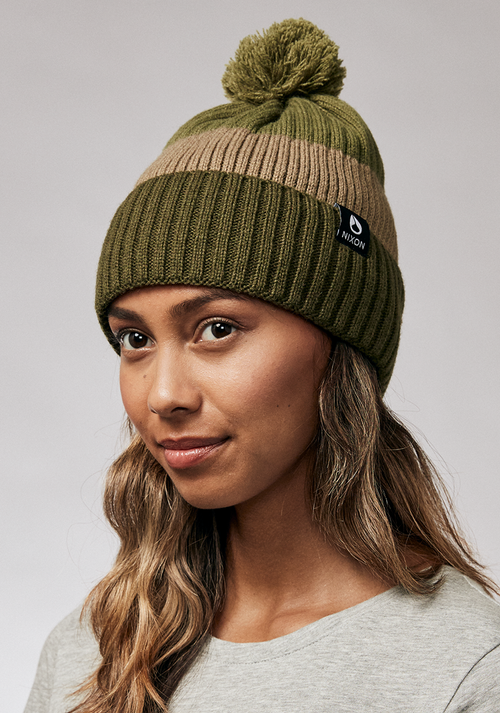 Schrader Pom Beanie - Olive / Multi