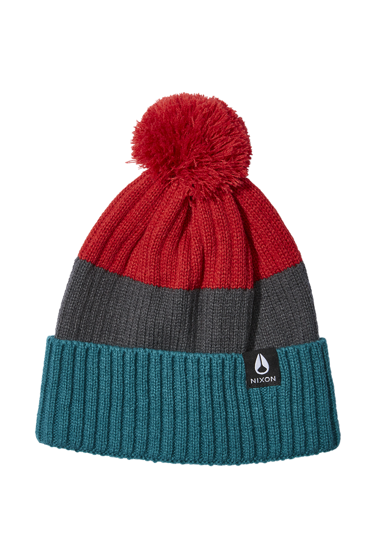 Schrader Pom Beanie - Dark Cedar / Rosso