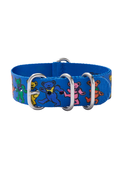 Grateful Dead 20mm Recycled NATO Band - Blue / Dancing Bears View 2