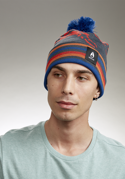 Ridge Pom Beanie - Blu navy / multicolore View 3