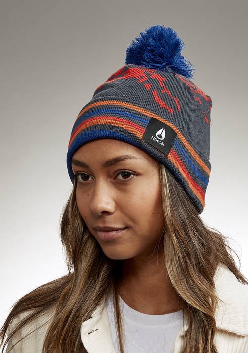 Ridge Pom Beanie - Blu navy / multicolore