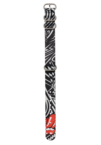 Rolling Stones 20mm Recycled One Piece Band - Nero / grigio