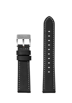 20mm Stitched Leather Band - Nero