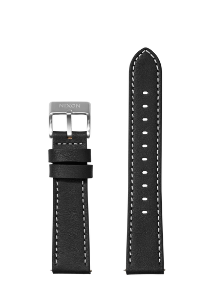 20mm Stitched Leather Band - Nero View 1