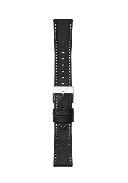 20mm Stitched Leather Band - Nero View 2