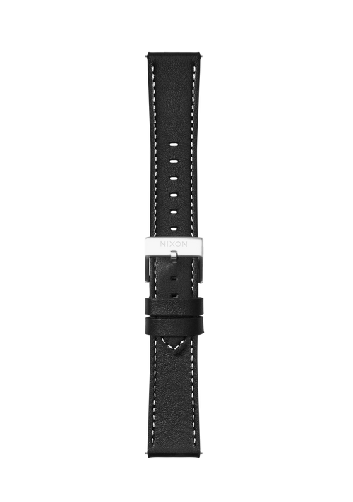 20mm Stitched Leather Band - Nero