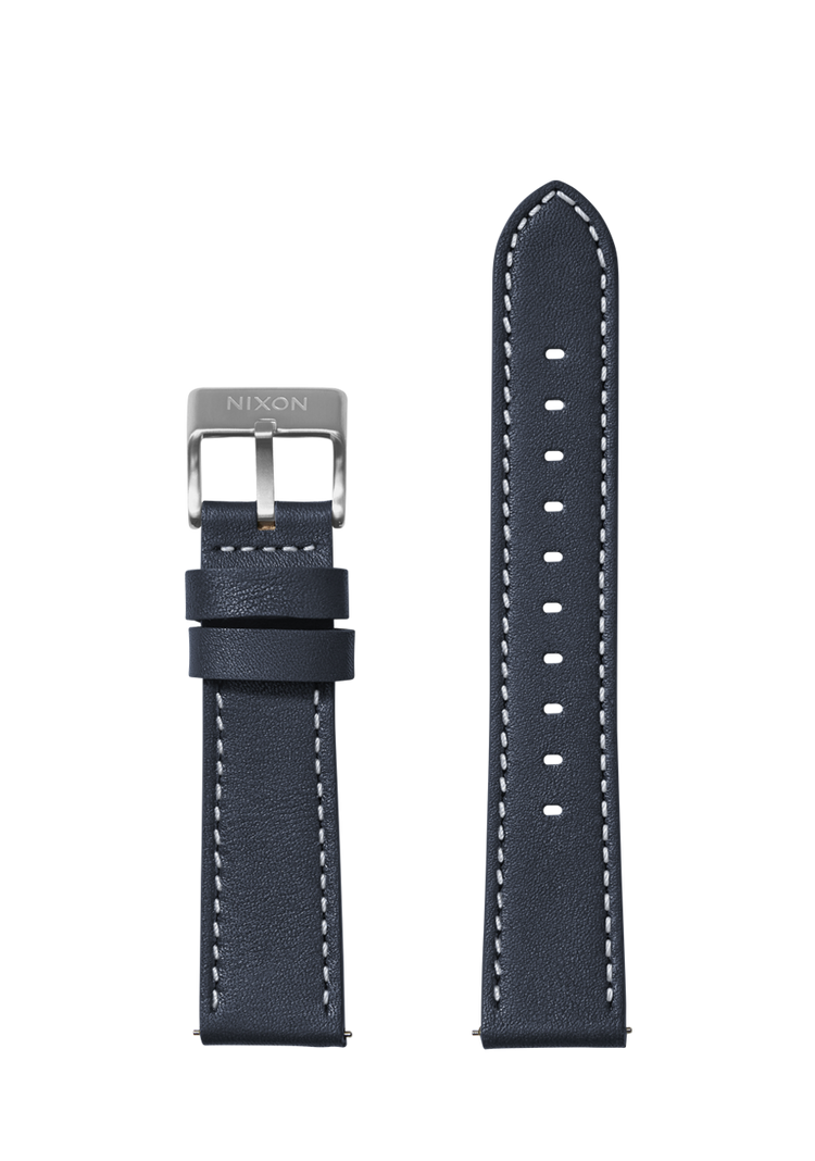 Cinturino in pelle cucita da 20mm - Blu navy