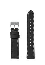 23mm Stitched Leather Band - Nero